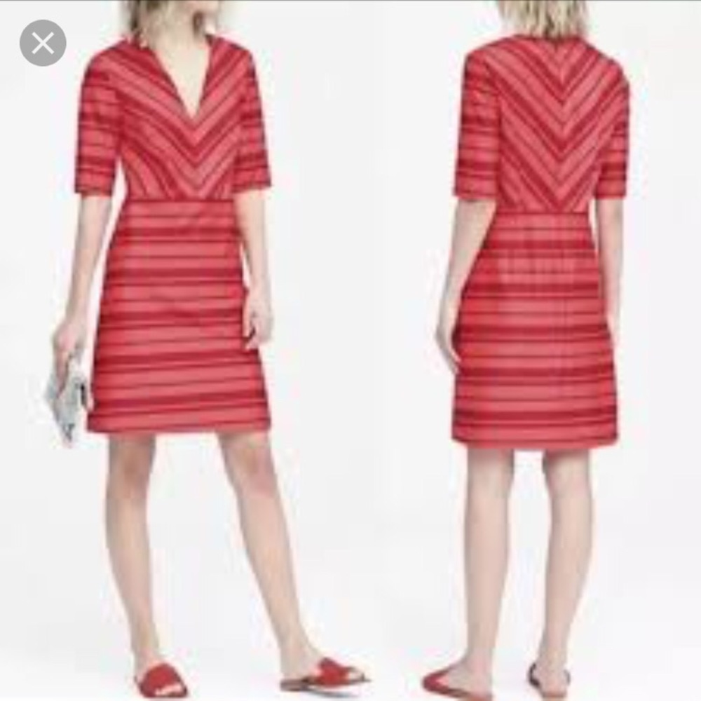 Banana Republic Elbow Sleeved Striped Dress sz. 12